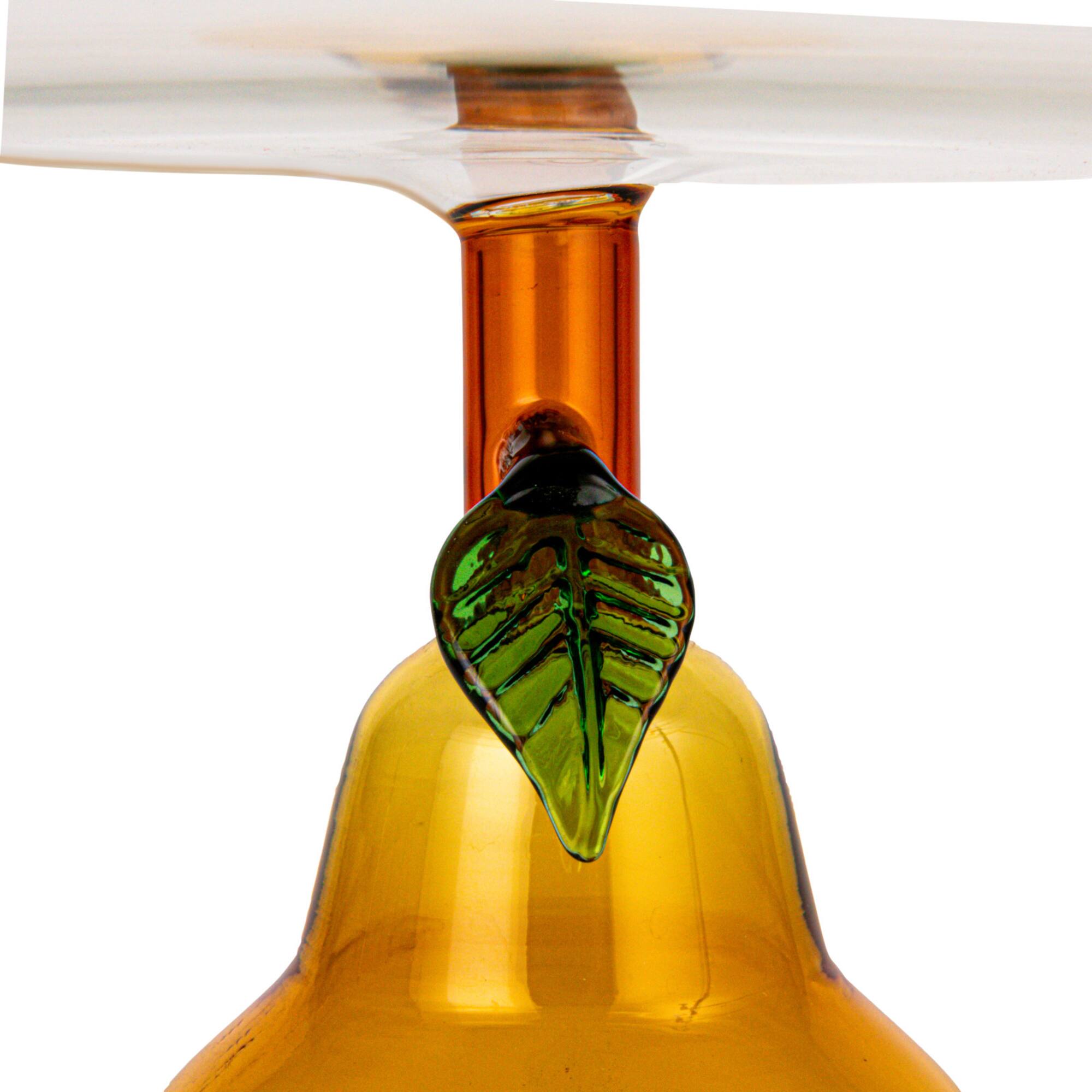 Hello Honey® 7.75" Pear Perfection Glass Food Pedestal